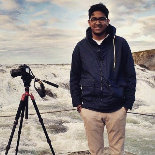 Julian and his camera, Gulfoss